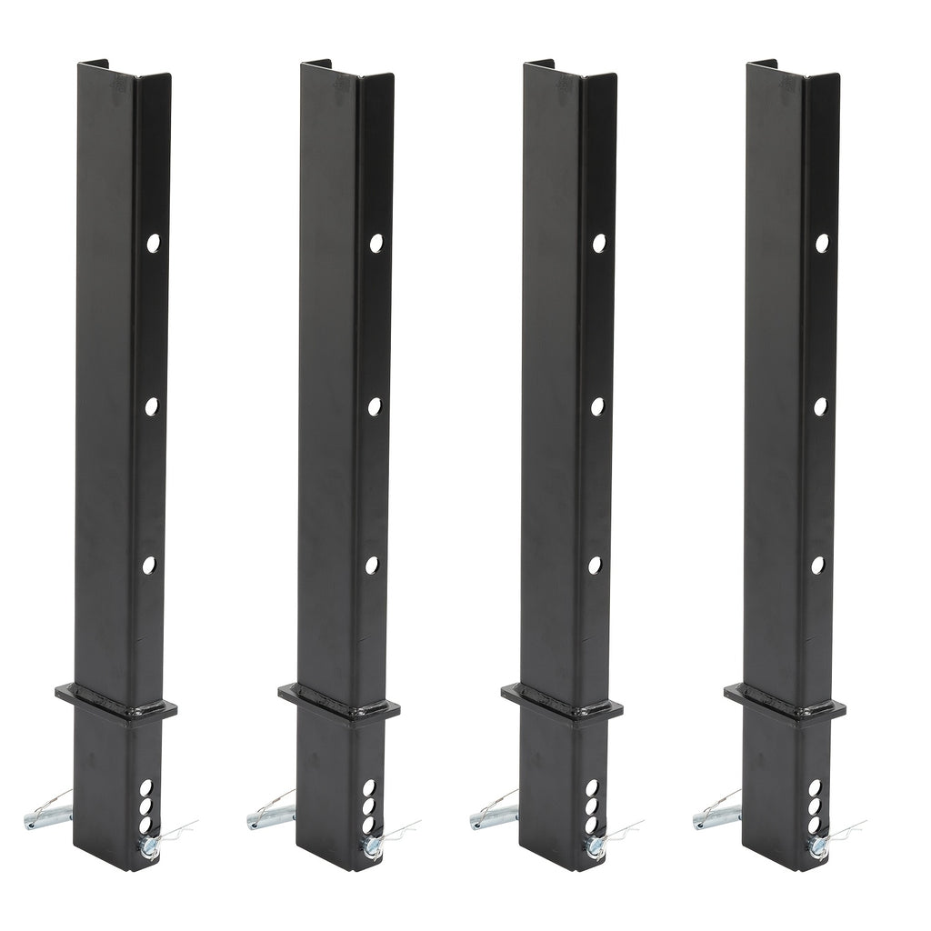 4 Pack Heavy Duty C-Pipe Piles, 30 Inch Trailer Pipe Piles, Adjustable Truck Guardrail With Anti-Lost Rope For Flatbed Trailers