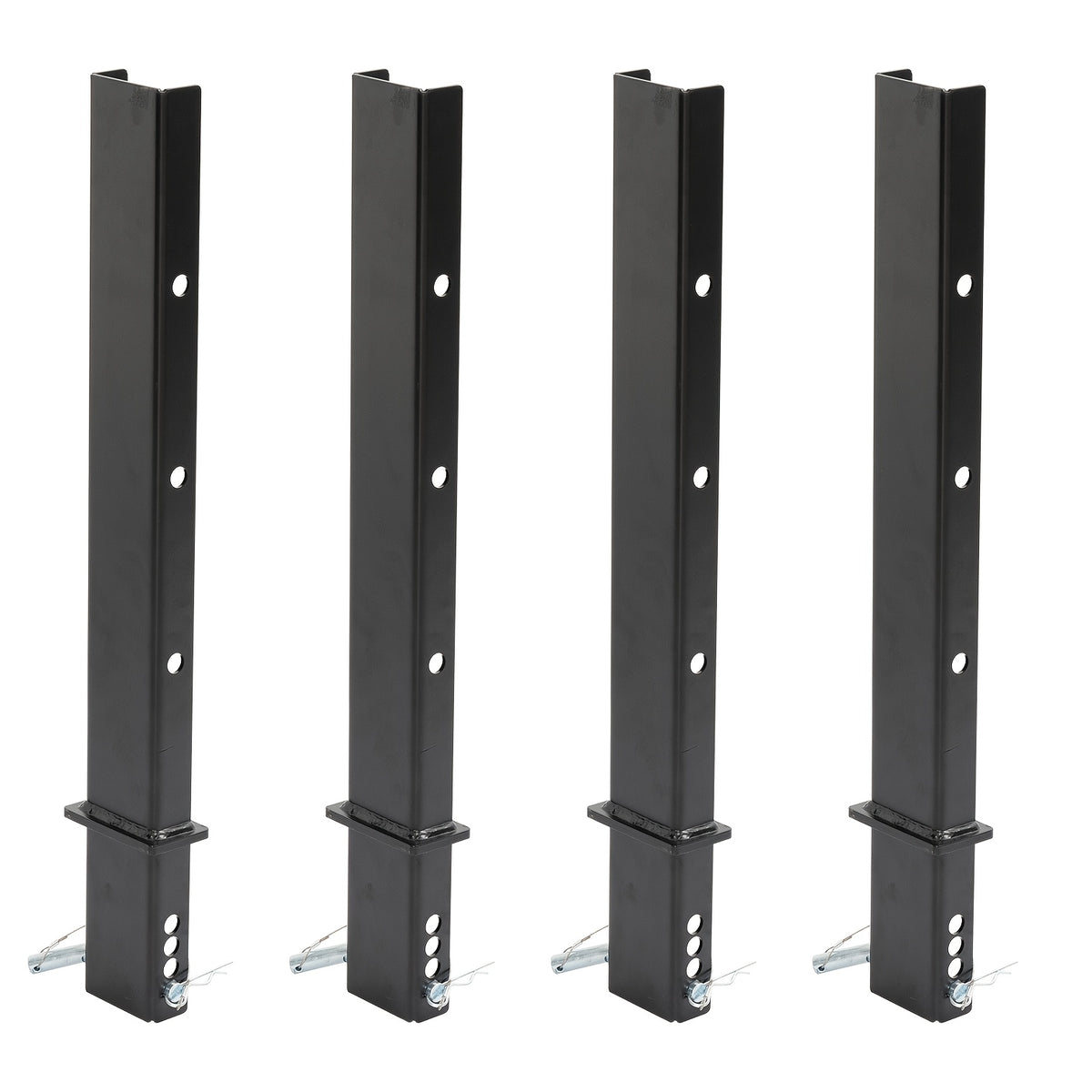 4 Pack Heavy Duty C-Pipe Piles, 30 Inch Trailer Pipe Piles, Adjustable Truck Guardrail With Anti-Lost Rope For Flatbed Trailers