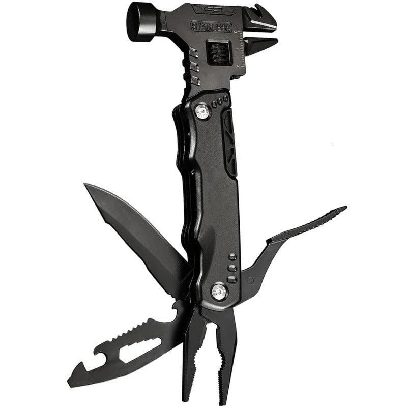16-in-1 Multitool Stainless Steel – Compact EDC Pocket Tool with Pliers, Adjustable Wrench, Screwdrivers & Knife | Camping Gear & Gift for Dad & Boyfriend
