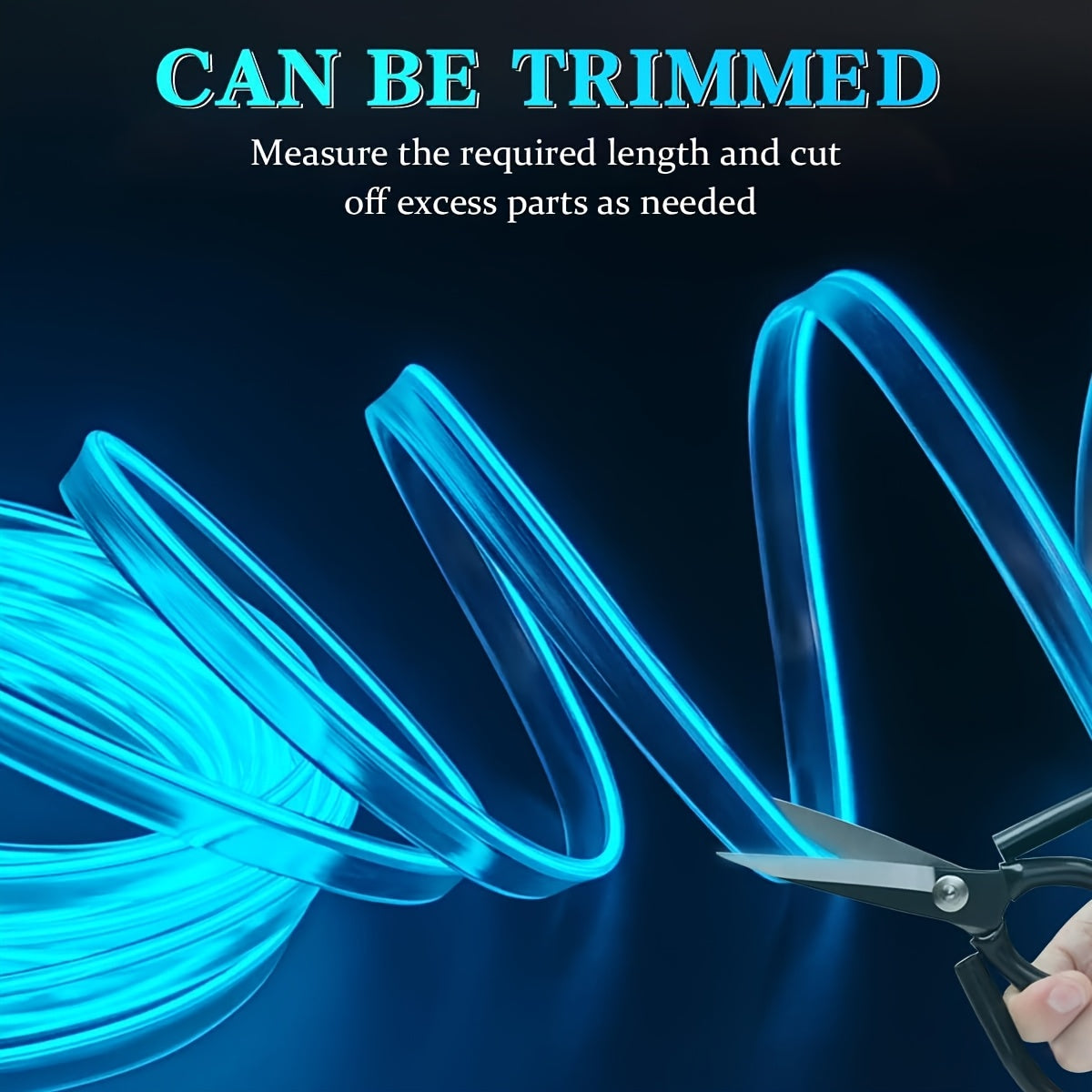 2pcs/Set16ft 5V USB Auto Neon Light Strip, EL Wire Car Interior LED Strips Lights, Electroluminescent Vehicle Interior Ambient Lighting Decor Accessories, Universal for RV, SUV, Truck Car
