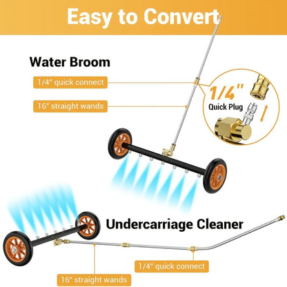 Undercarriage Cleaner 4000PSI – High-Pressure Car Chassis Washer with 3 Stainless Steel Bars & 1/4" Quick Connect