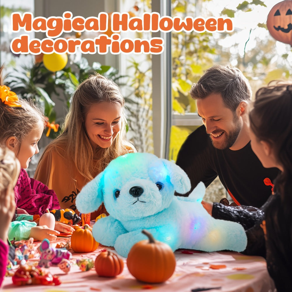Light-Up Musical Blue Puppy Plush Toy — Glowing Stuffed Animal Dog with Sound & Lights for Kids, Toddlers, Girls & Boys | Soft Cuddly Plush Doll | Birthday Christmas Easter Gift | Room Decor