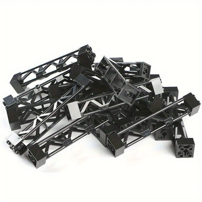 2x2x10 Pillar Support Bricks 20pcs Black – LEGO-Compatible Column Rod Blocks for MOC City Train Girder Military Architecture Builds, Parts 58827 95347, Bulk Brick Accessory for Kids & Adults