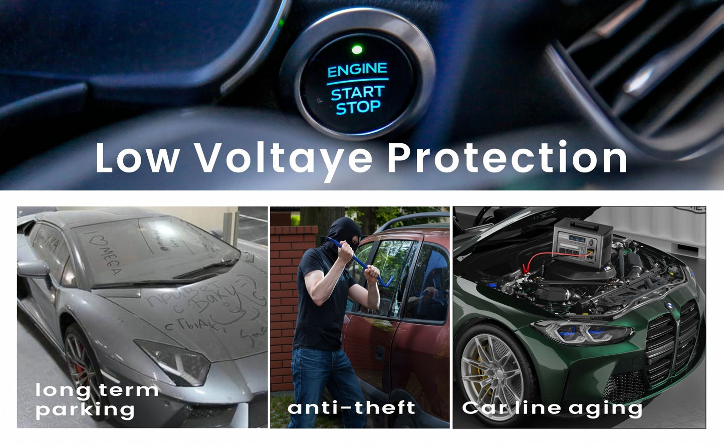 Car Battery Auto Power Off Switch with LED Voltage Display - 12V/24V Anti-Drain Protection, Low Voltage Alarm, 240A Remote Control Battery Disconnect