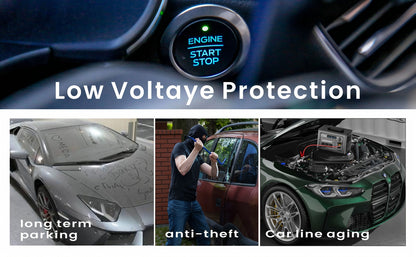 Car Battery Auto Power Off Switch with LED Voltage Display - 12V/24V Anti-Drain Protection, Low Voltage Alarm, 240A Remote Control Battery Disconnect