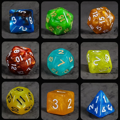 Polyhedral Dice Set 175pcs 25 Colors – 35 Two-Color & 140 Single-Color Acrylic Dice with Velvet Bag, D4 D6 D8 D10 D12 D20 for DnD Dungeons Dragons MTG Tabletop RPG Board Games Math