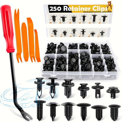 Car Retainer Clips Push Fasteners Kit Bumper Plastic Rivets Assortment for Auto Interior Exterior Trim Panel Body Clips - 113 to 928 Pcs