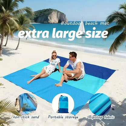 Sandproof Beach Blanket Oversized 55"x78" – Lightweight Waterproof Large Mat for Adults, Travel Camping Hiking Picnic Outdoor Beach Towel