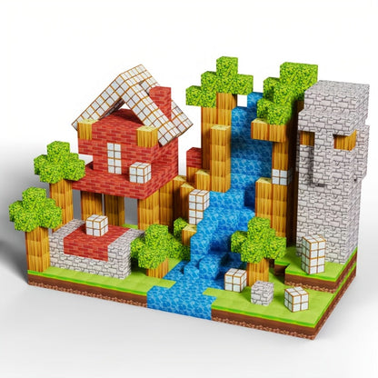 Magnetic Building Blocks Set 130PCS with Magnetic Base – STEM Toys for Kids Ages 3-6 Interlocking Construction Bricks Large Small Blocks Educational Gift for Boys Girls