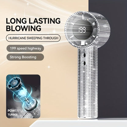 Diamond Handheld Mini Fan USB-C Rechargeable | Luxury Full Diamond Turbo Fan with Adjustable Speed, Quiet Operation & Gift Box Packaging – Portable Personal Cooling Fan for Women, Summer Gift Idea