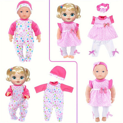 Baby Doll Clothes Set 10 Outfits for 10 12 14 Inch Newborn Dolls Unique Designs Easy On Off Doll Clothing Pack No Doll Included Birthday Christmas Gift for Kids Ages 3+