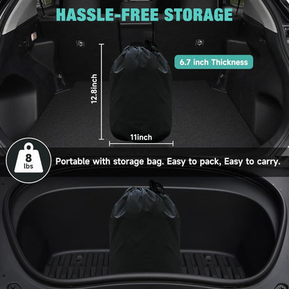 SUV Air Mattress for Camping Inflatable Car Bed with Air Pump 2 Pillows Flocking Surface Portable Sleeping Pad for SUV Backseat Road Trip Family Travel, Black
