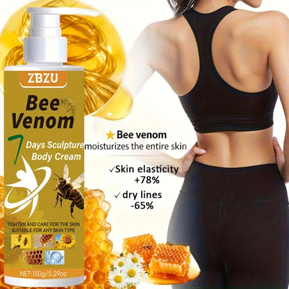 Skin Tightening Body Cream with Bee Venom & Collagen – 7-Day Rapid Firming Lotion for Arms, Abdomen, Thighs & Buttocks | Vitamin C, Vitamin E & Glycerin Formula | Fast-Absorbing Lifting Cream 150g