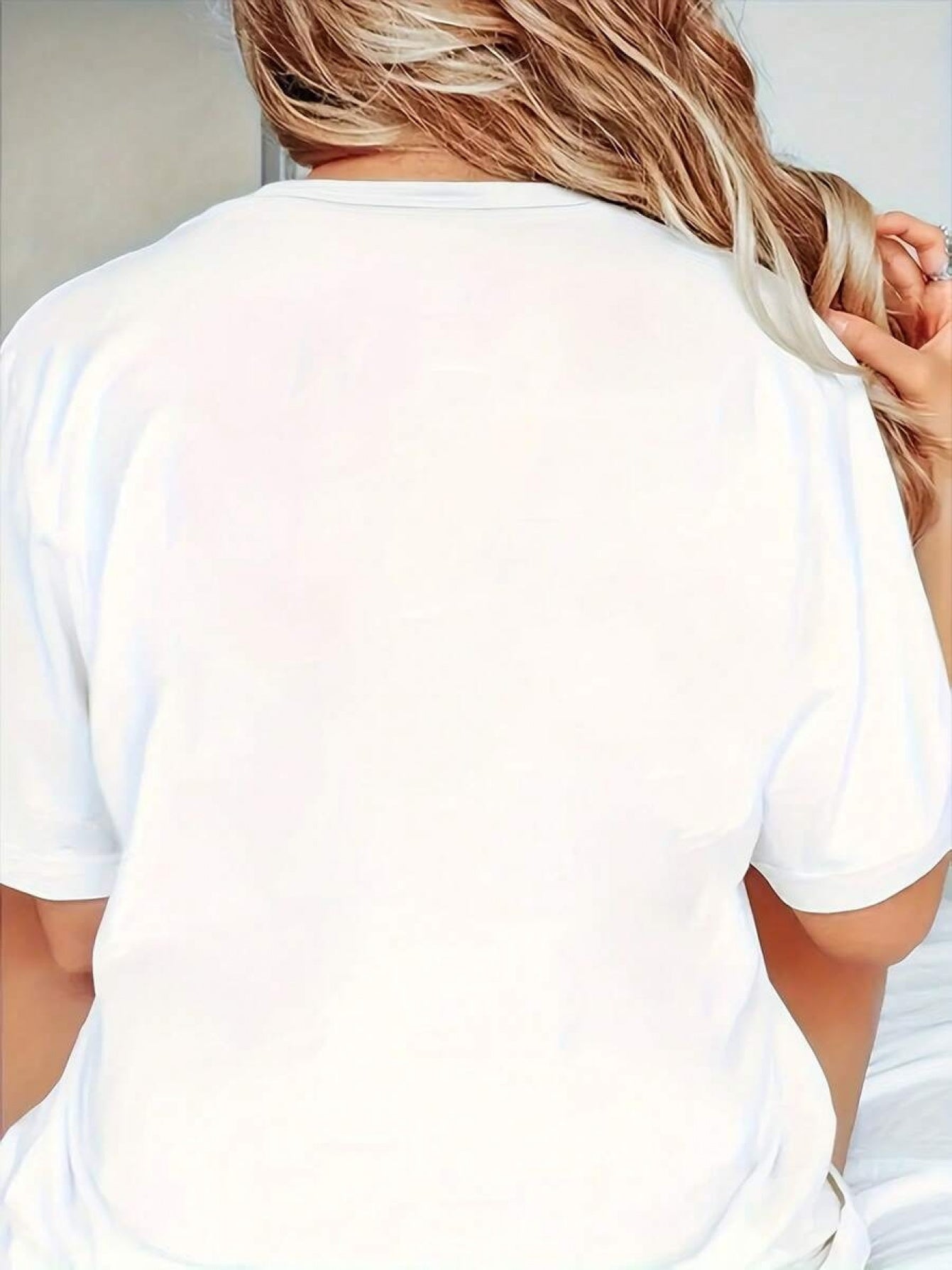 Women's Textured Blouse - Crew Neck Short Sleeve
