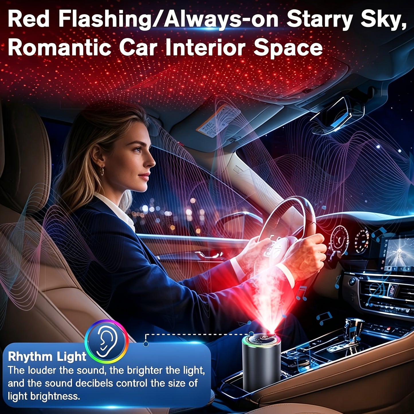Aromatherapy Diffuser, Aromatherapy Humidifier, Dynamic Light Show & Starry Sky Top Mode, Natural French Scented Essential Oils/Perfumes, Adjustable Fragrance Concentration, Eliminate Odors In The , This Is Your Exclusive Atmosphere Master