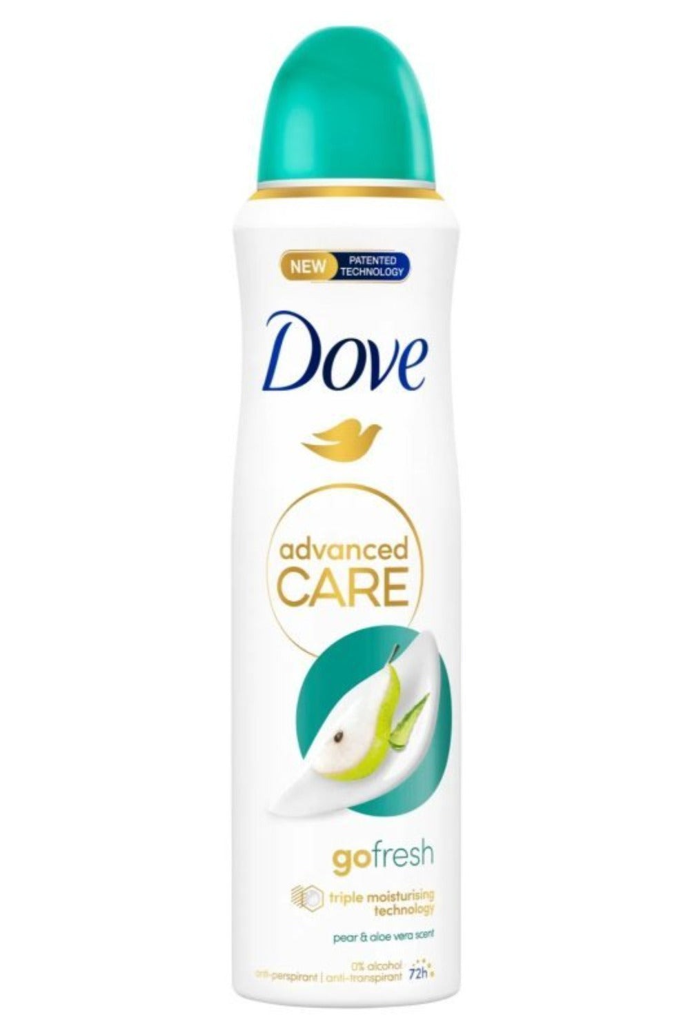 Deodorant Spray for Women 2 Pack – Dove Go Fresh Pear & Aloe Vera 150ml, 48H Fresh Protection, 0% Alcohol, Moisturizing Care, No White Marks, Quick-Dry Aerosol, Long-Lasting Fruity Scent, Daily Use Gym Travel