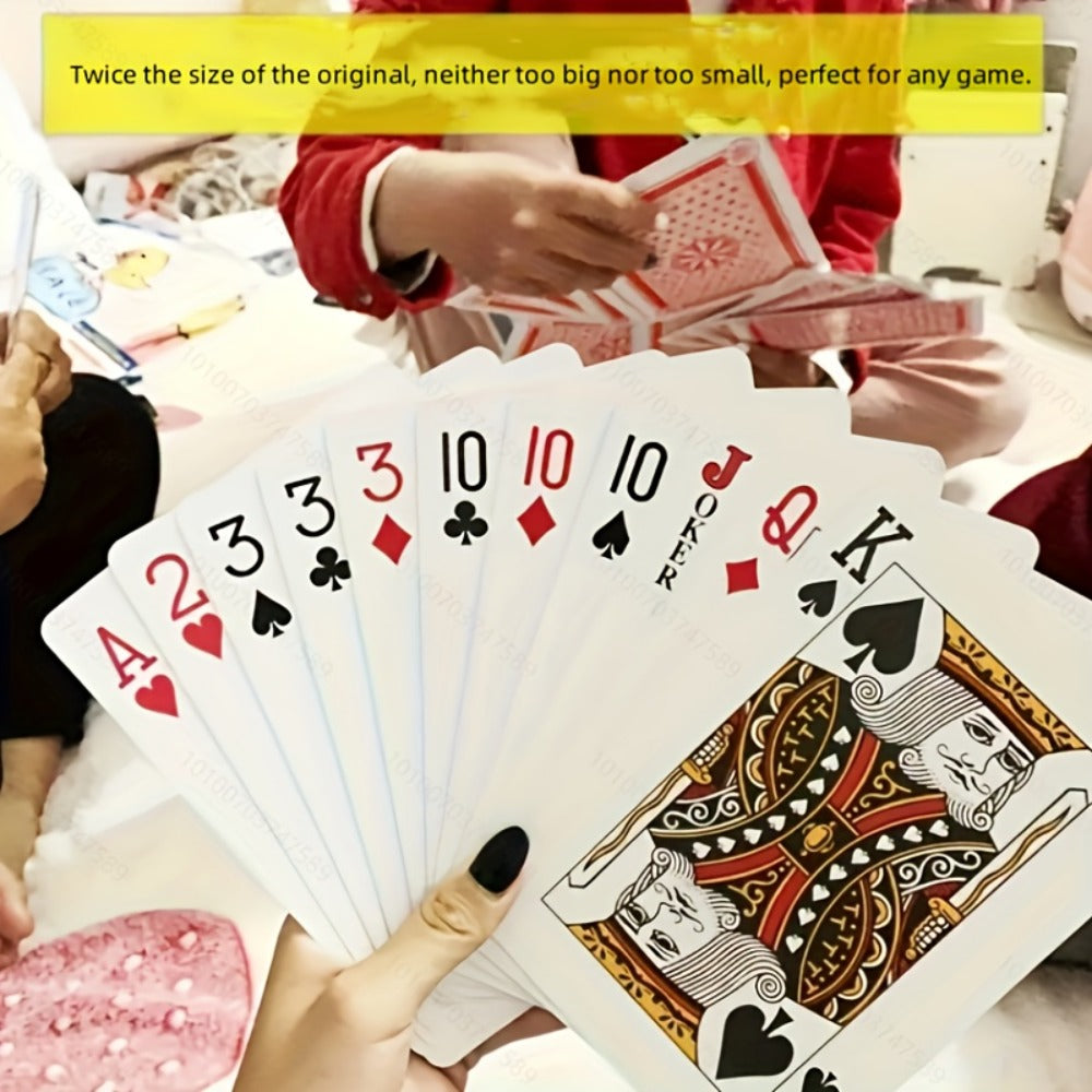 Giant Playing Cards 4x 6x Jumbo Size Poker Cards – Extra Large Card Game Set for Outdoor Party Backyard Fun Family Game Night Kids Adults Gift