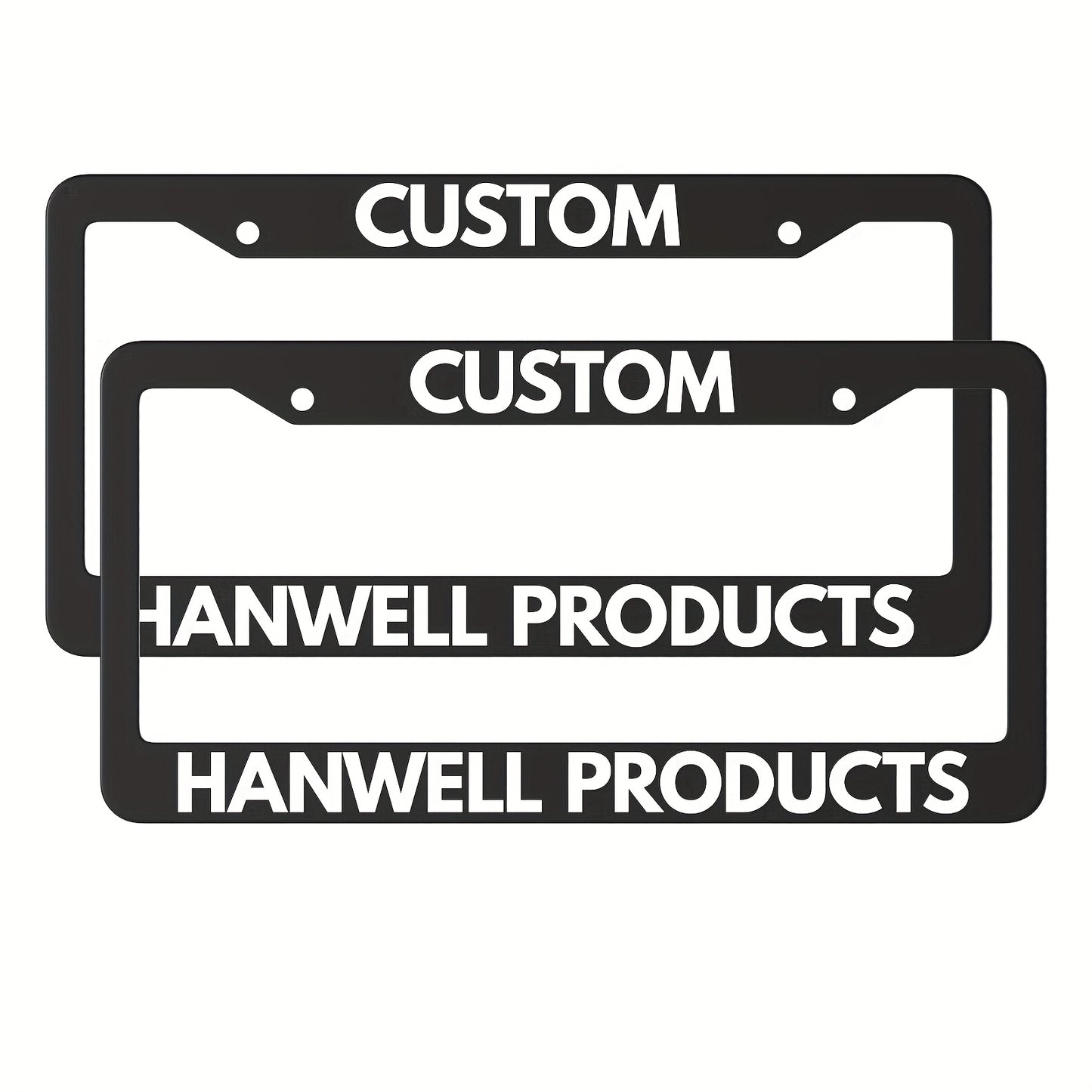 Custom License Plate Frame – 6 Font Styles, Heavy-Duty Weather-Resistant Car Tag Holder, Personalized Front & Rear License Plate Border Cover