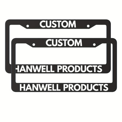 Custom License Plate Frame – 6 Font Styles, Heavy-Duty Weather-Resistant Car Tag Holder, Personalized Front & Rear License Plate Border Cover