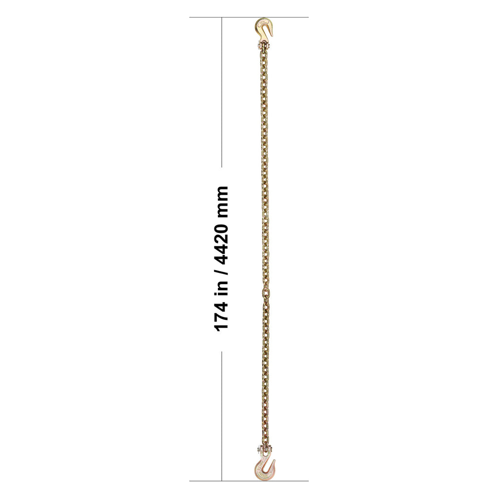 VEVOR Binder Chain G80 Tie Down Tow Chain with Two Hooks 5/16" x 14.2/10.3' 4900 lbs /3/8" x 10.3' 7100 lbs
