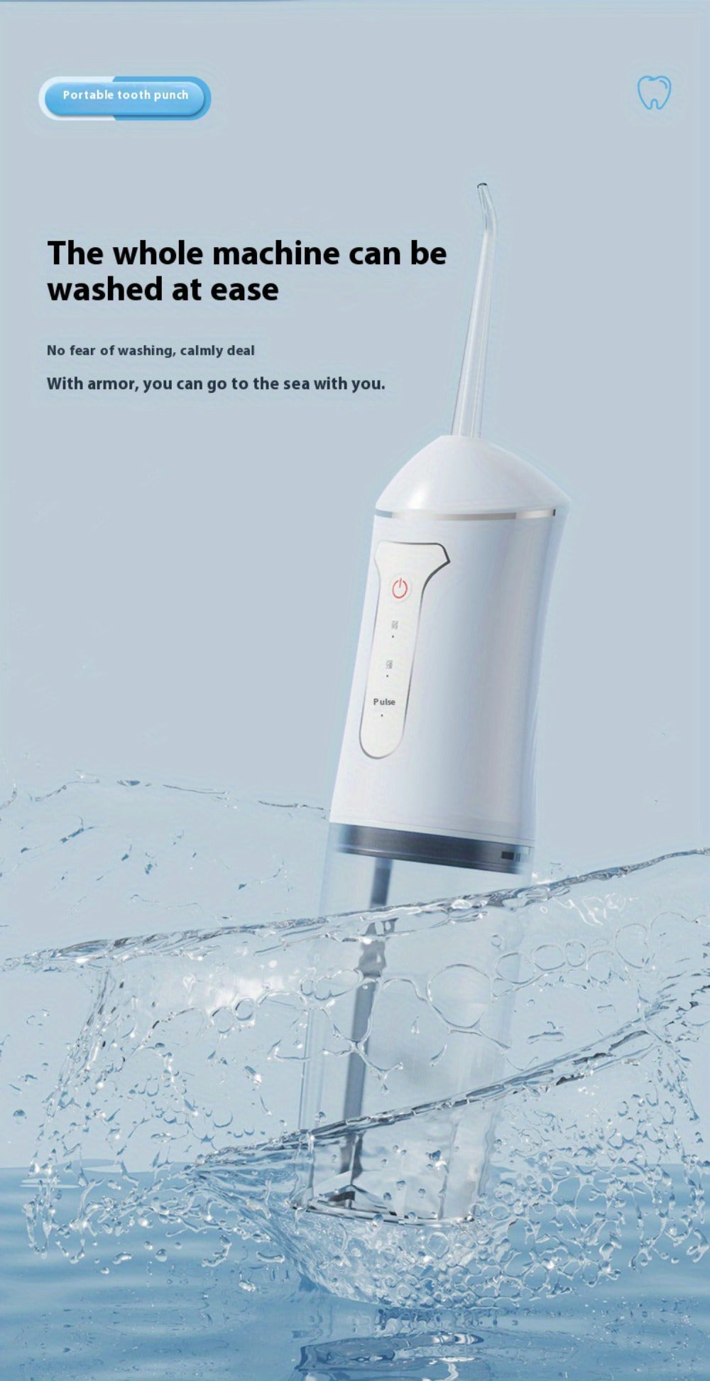 Smart Chip Water Flosser Cordless Oral Irrigator USB Rechargeable 4 Nozzles Orthodontic Tip 3 Cleaning Modes Portable Electric Dental Water Pick for Braces Gum Health Travel Home Men Women