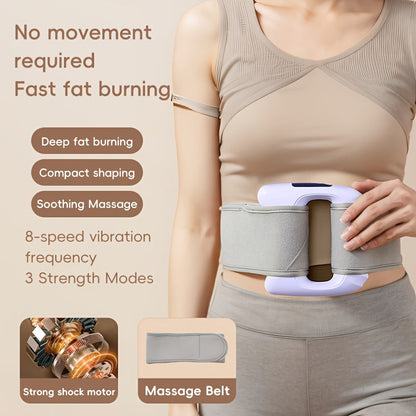 Dual Motor Electric Fascia Ring with Massage Belt – 8 High-Frequency Vibration Modes, Type-C Rechargeable Large Battery, Ergonomic Grip, Upgraded Vibration Massager for Full Body Muscle Relief