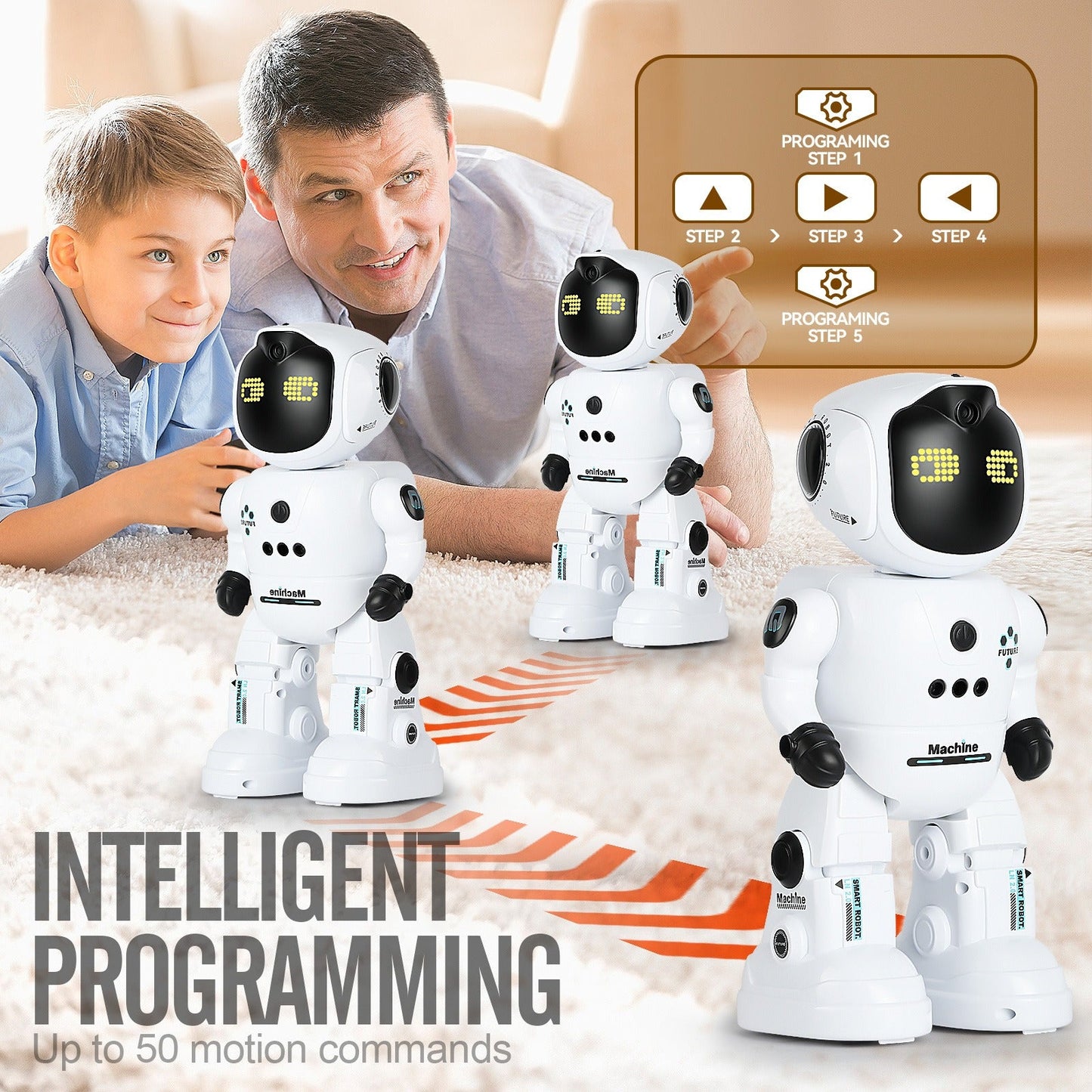 Gesture Control RC Robot Toy for Kids – Voice Recording, Programming, EMO LED Infrared Intelligent Interactive Robot, STEM Gift for Boys Girls Ages 6 7 8 9 10, Birthday Christmas (Green/Blue/Yellow)