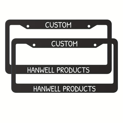 Custom License Plate Frame – 6 Font Styles, Heavy-Duty Weather-Resistant Car Tag Holder, Personalized Front & Rear License Plate Border Cover