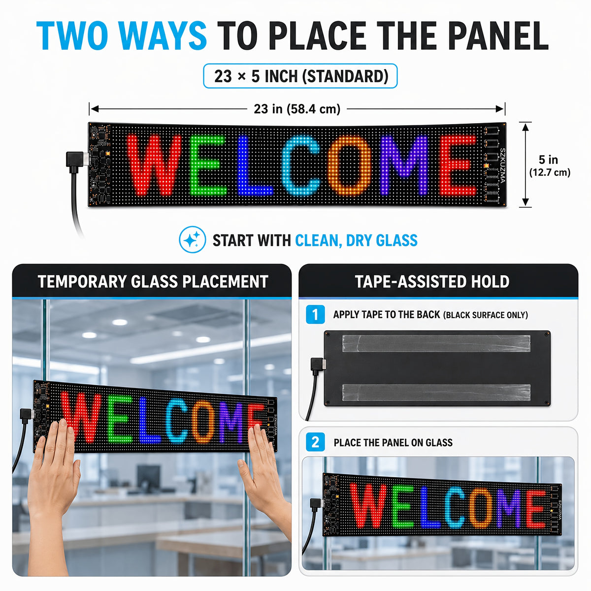 Programmable LED Signs, Flexible And Flexible LED Display, Mobile App Programming Text, Adjustable Screen Brightness, USB Power Supply, With Remote Control, Suitable For Store Signboards, Cars, Concerts, Holiday Party Decorations And Gifts