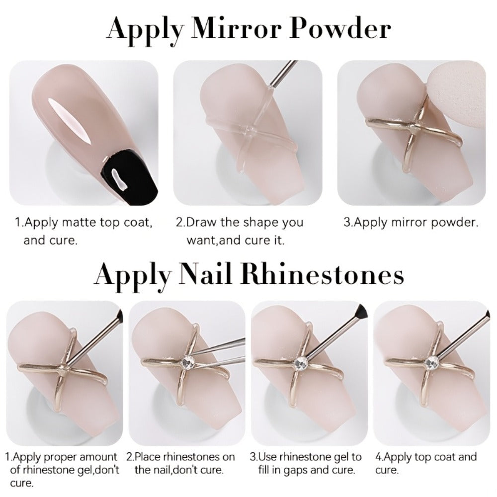 Nail Rhinestone Adhesive Gel 2pcs 0.34oz Clear Sticky Glue for 3D Nail Art Gems Charms Crystals Drill Jewelry - Long Lasting Precision Tip Nail Decoration Glue for Women DIY Home Salon
