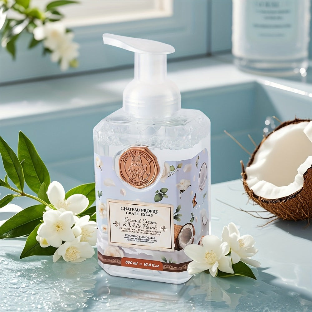 Moisturizing Foaming Hand Soap 500ml with Coconut Oil – Cruelty-Free Foam Soap for Bathroom & Kitchen | 8 Fresh Scents: Vanilla, Citrus, Guava, Coconut, Jasmine & More | 1pc or 2pcs Gift Set