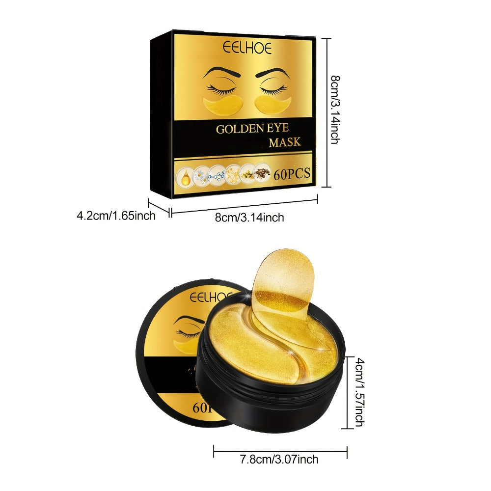 Under Eye Patches 120pcs (2 Boxes) with Hyaluronic Acid, Collagen & Glycerin - Gold Eye Mask for Dark Circles, Puffiness & Fine Lines, Deep Moisturizing Eye Contour Treatment