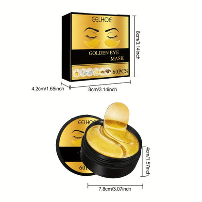 Under Eye Patches 120pcs (2 Boxes) with Hyaluronic Acid, Collagen & Glycerin - Gold Eye Mask for Dark Circles, Puffiness & Fine Lines, Deep Moisturizing Eye Contour Treatment