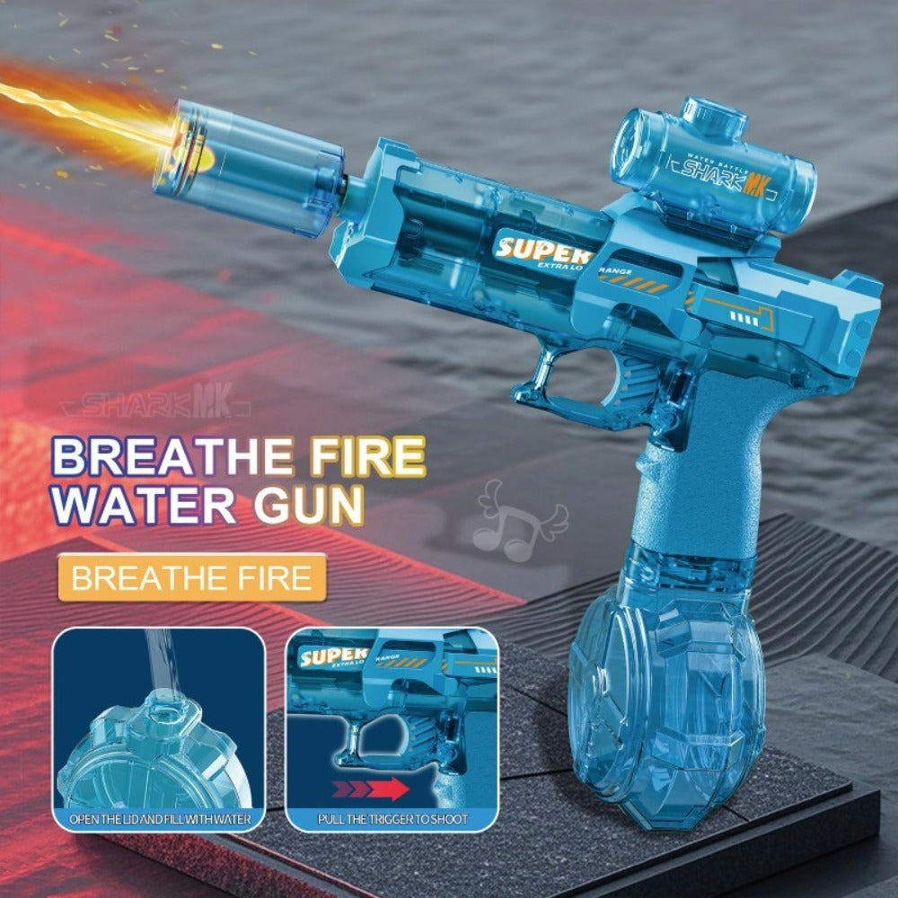 Kids Electric Water Gun with Large Capacity – Automatic Squirt Blaster for Boys & Girls, Outdoor Summer Toy for Swimming Pool Beach Lawn Backyard, Fun Birthday Party Gift, Black Blue