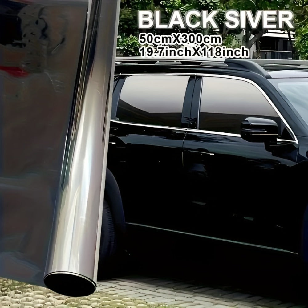 Gradient Window Tint Film 19.7 x 118 Inch – Two-Color Heat Resistant VLT Car Window Film | PET Material | Red, Gold, Green, Silver & Blue Black