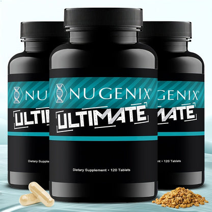 Men's Vitality Supplement Capsules — Nugenix Ultimate Formula for Testosterone Support, Male Energy & Strength | Daily Performance Booster for Men Over 40 | 120 Capsules Per Bottle | 1, 2 or 3 Bottle Pack