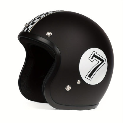 3/4 Open Face Motorcycle Helmet – Wide Field of Vision, Lightweight Shell, Multiple Graphic Styles, Easy-Clean Design, Adult S/M/L/XL