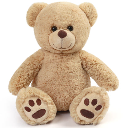 Teddy Bear Stuffed Animal 12 Inch Brown Soft Plush Huggable Classic Bear Toy Safety Eyes Cuddly Plushie Birthday Christmas Gift for Kids Toddlers Boys Girls