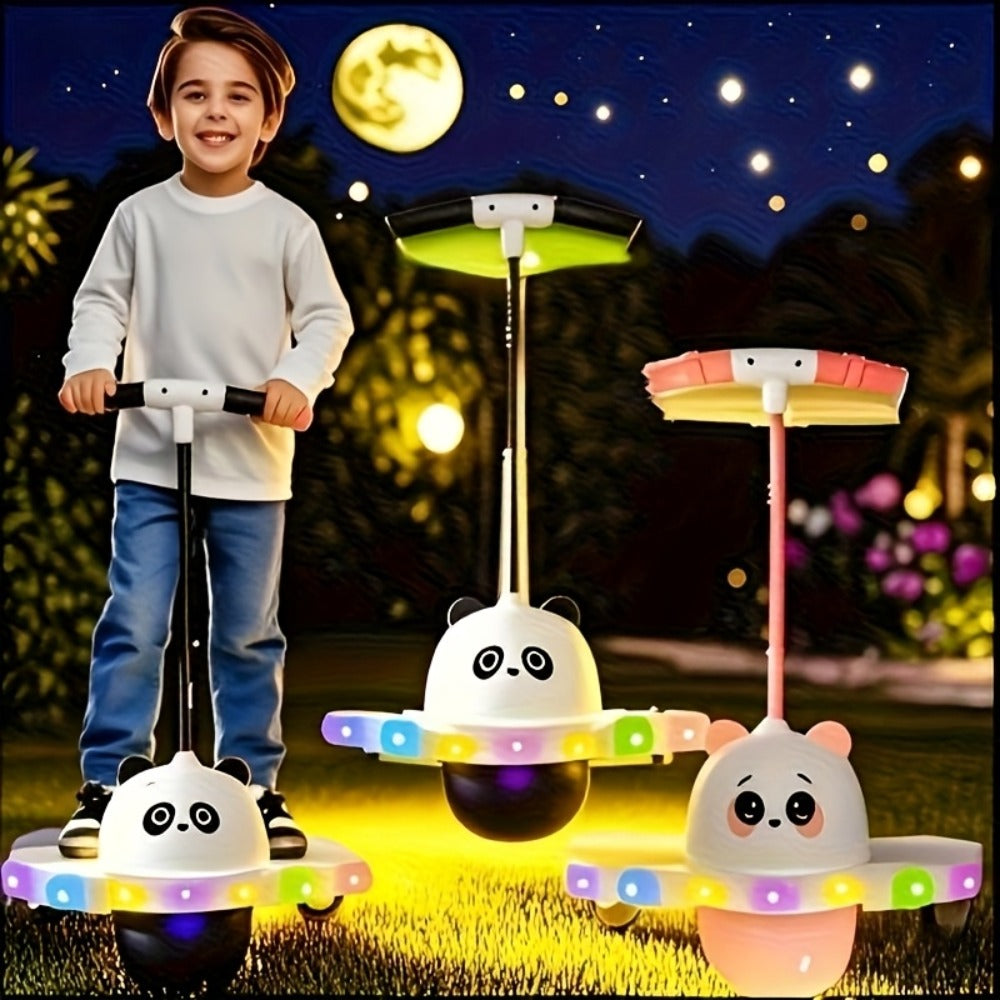 LED Light-Up Pogo Ball for Kids & Adults Colorful Bounce Board 200 lb Capacity Balance Coordination Trick Jumper Indoor Outdoor Active Play Gift Boys Girls Ages 5+ Pink Black