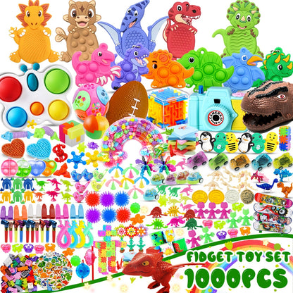 Fidget Toys Bulk 1000 Pcs Party Favors for Kids – Sensory Stress Relief Toy Pack, Classroom Prizes, Treasure Box Fillers, Goodie Bag Stuffers, Birthday Party Supplies for Boys Girls