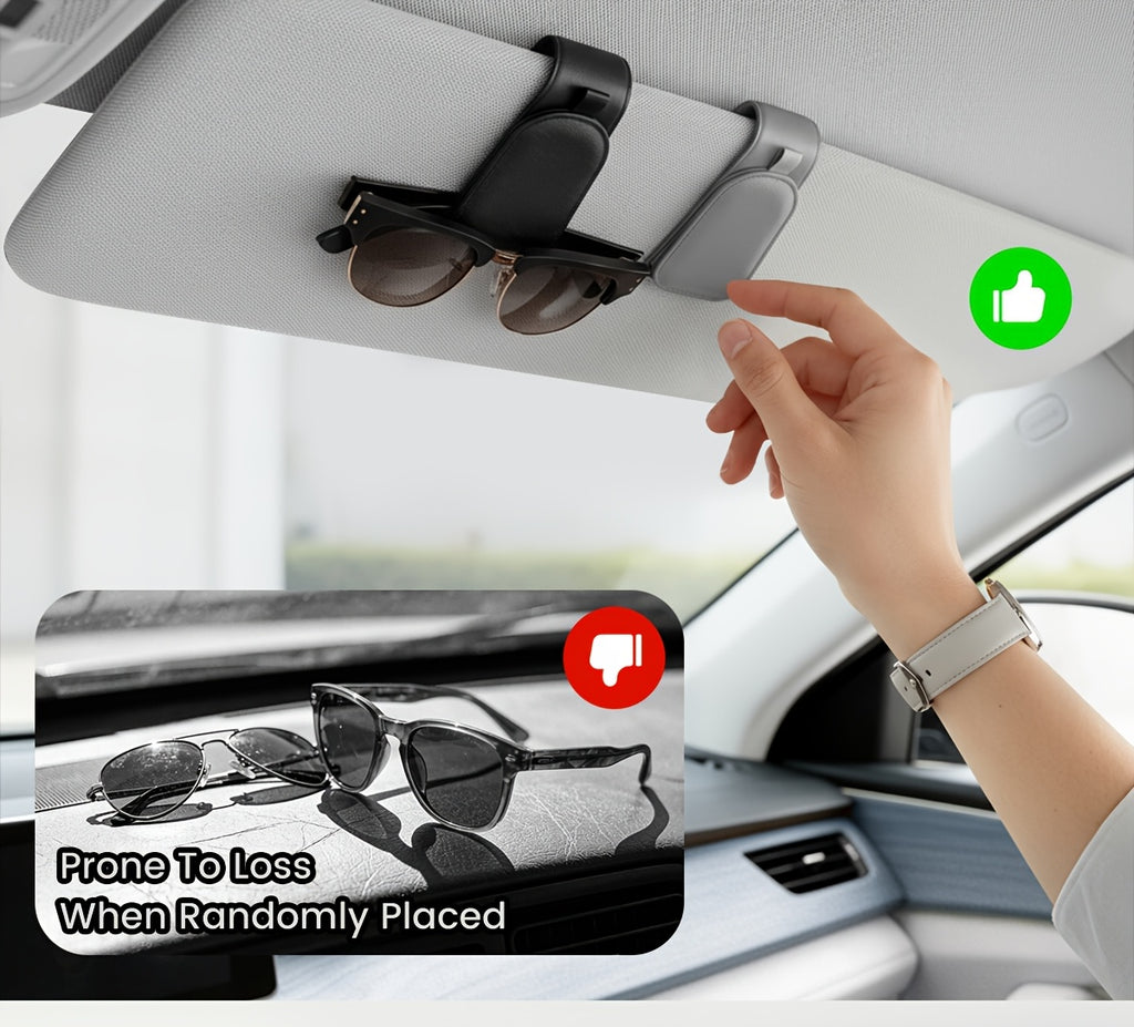 2pcs Sotfamily Sunglass Holder for Car Cloth Magnetic Glasses Clip for Car Visor Glasses Holder Clip for Car