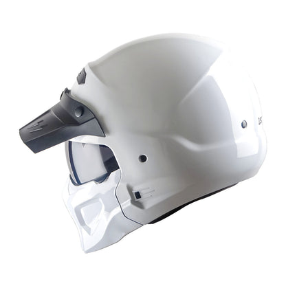 Convertible Motorcycle Helmet Full Face & Open Face 2-in-1 – Detachable Visor, Face Mask & Smoked Shield, Aerodynamic Thermoplastic Shell, Classic Style, Adult S/M/L/XL