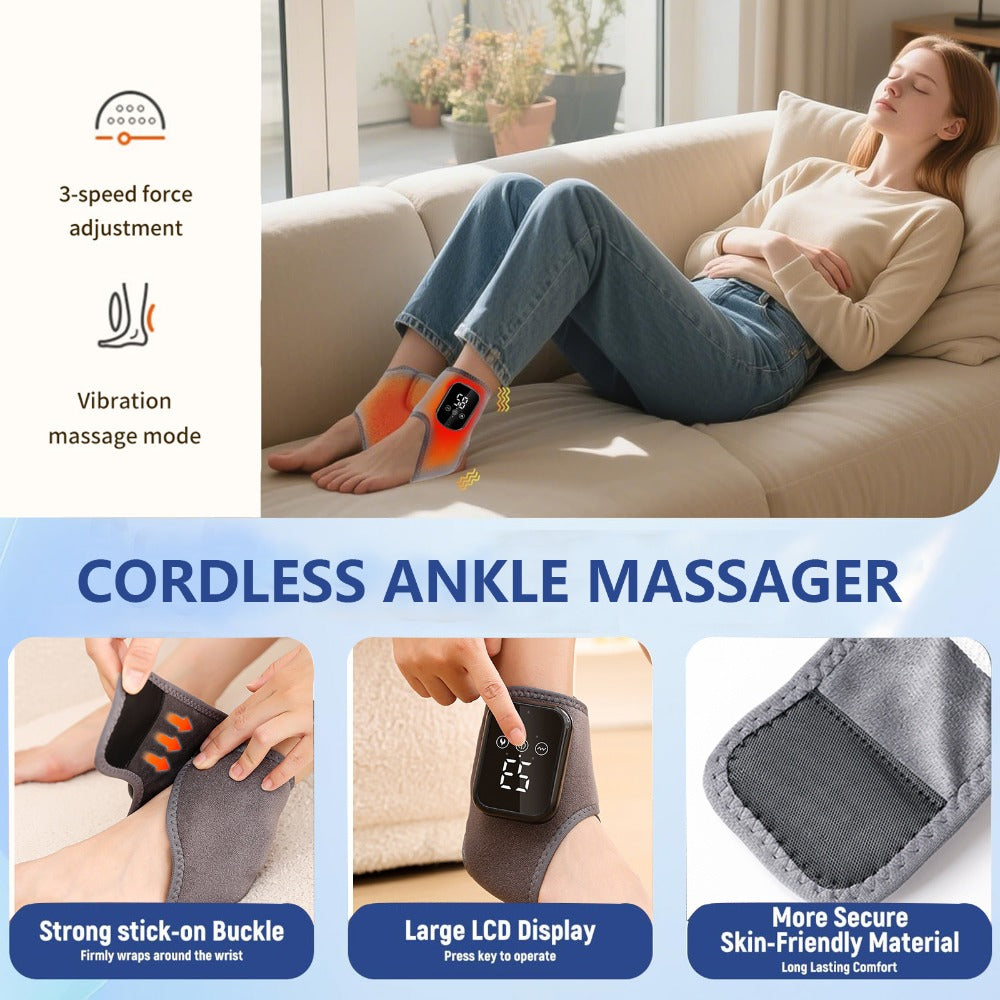 Foot Massager Machine 3-in-1 Kneading Compression & Heat – Wireless Portable Heated Shiatsu Foot Massager for Home Office Travel Pain Relief