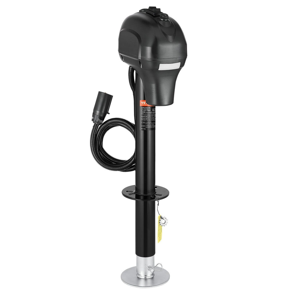 VEVOR Electric Trailer Jack 3500 lbs / 5000 lbs Power Tongue Jack for RV Trailer & Camper Black With a 7-pin Trailer Connector / With Remote Control
