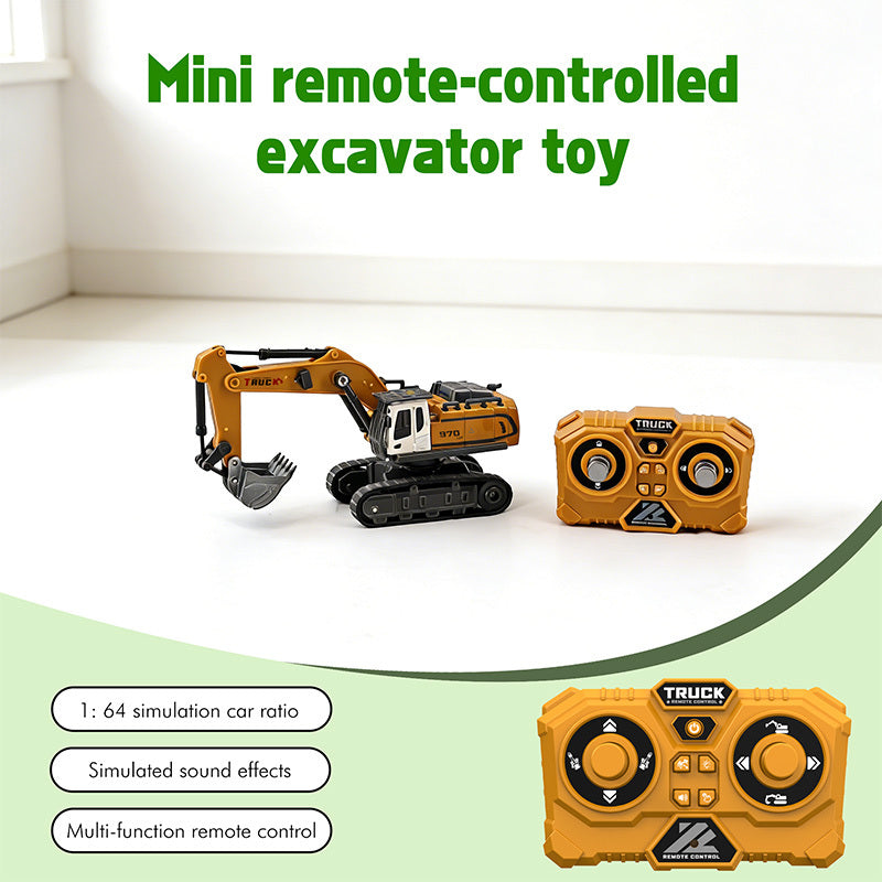 Remote Control Excavator Toy Set for Kids with Metal Shovel Bucket LED Lights & 1200mAh Rechargeable Battery – 2.4GHz RC Construction Vehicle for Boys Ages 6+, Birthday Christmas Gift, Multi-Vehicle Options