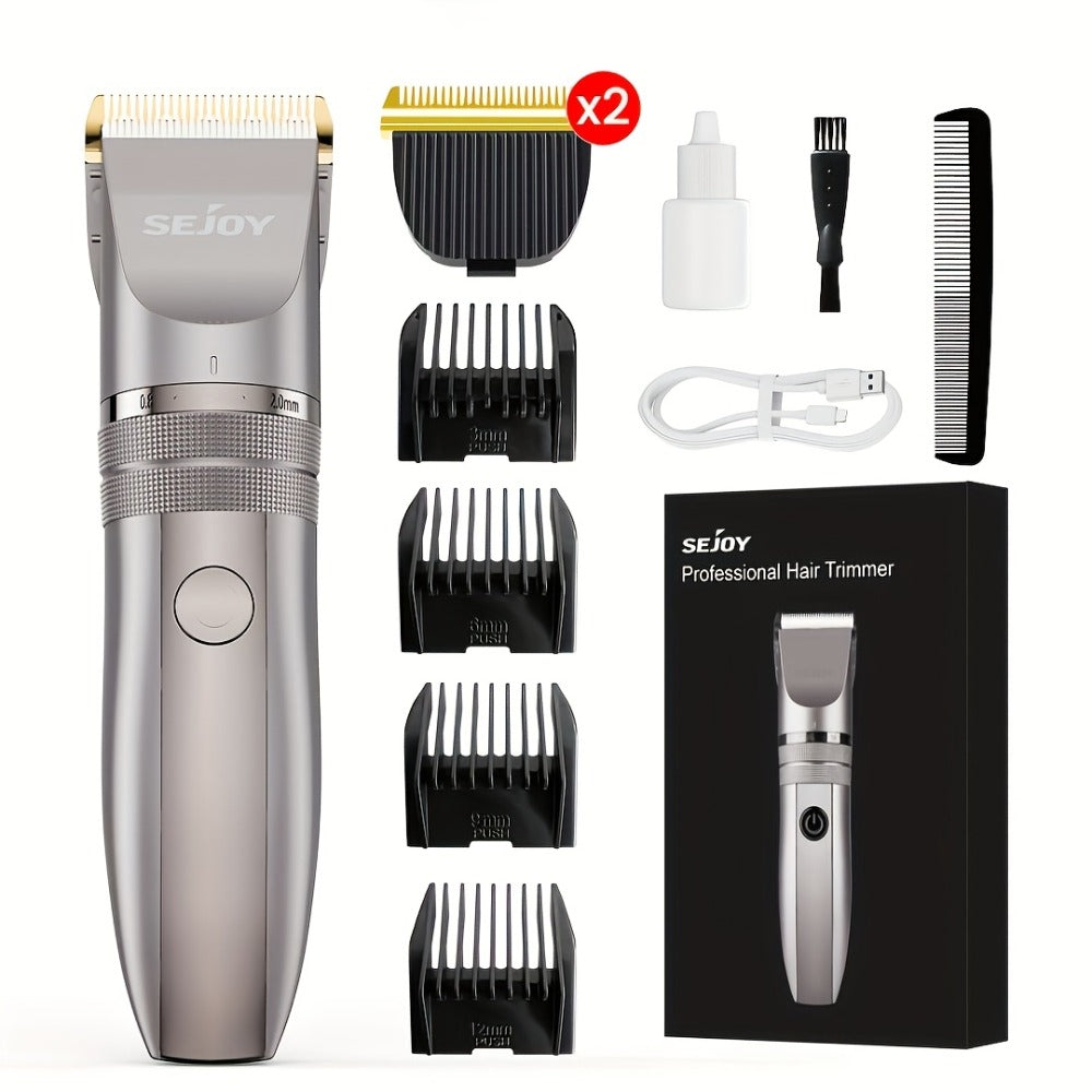 Beard Trimmer for Men Cordless Electric USB Rechargeable with Precision Dial 5-Level Adjustable – Mustache Facial Hair Trimmer Grooming Tool, Perfect Men's Gift