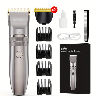 Beard Trimmer for Men Cordless Electric USB Rechargeable with Precision Dial 5-Level Adjustable – Mustache Facial Hair Trimmer Grooming Tool, Perfect Men's Gift