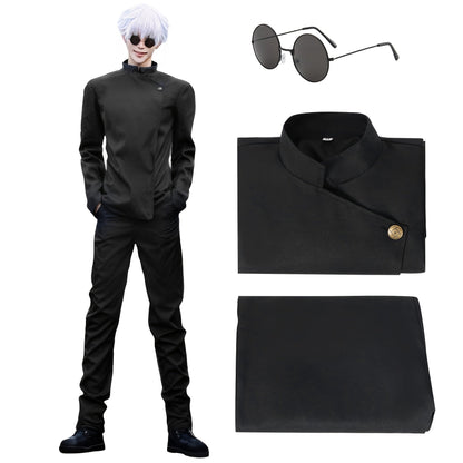 Jujutsu Kaisen Cosplay Costume Uniform – High School Satoru Gojo & Suguru Geto Outfit Set for Men, Anime Convention Halloween Gift, Sizes S to XXL