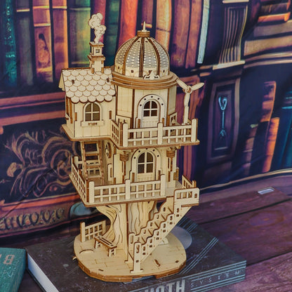 3D Wood Model Kit for Adults & Teens – DIY Wooden Assembly Puzzle, Choose Fisherman's Hut / Treehouse / Cowboy Bar, STEM Brain Teaser Craft Kit, Unique Birthday & Holiday Gift
