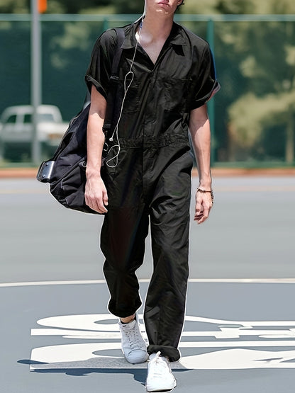 Men's Hooded Coveralls - Full-Zip One-Piece Design Style 8709